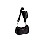 2-in-1 nylon handbag with silver chain 26x16 cm - Black (1 Piece)