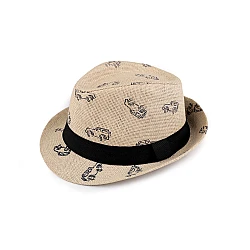 Children's summer hat / straw hat, cars - Ivory (1 Piece)