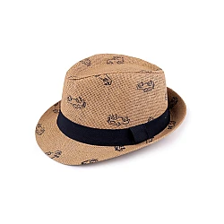 Children's summer hat / straw hat, cars - Natural brown (1 Piece)