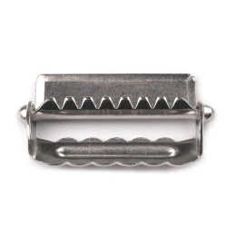 Adjustable suspender slider / adjuster with teeth, width 20; 24; 30; 40 mm - Nickel (100 Pieces)