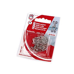 Hooks and eyes size 15+14; 13+12; 12+20; 10+8 mm - Nickel (10 Cards)