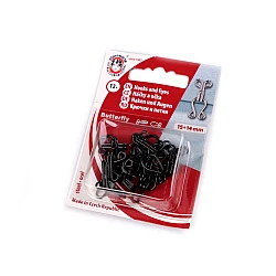 Hooks and eyes size 15+14; 13+12; 12+20; 10+8 mm - Black (1 Card)