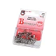 Hooks and eyes size 15+14; 13+12; 12+20; 10+8 mm - Nickel (1 Card)