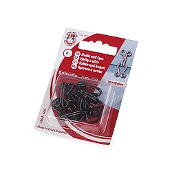 Hooks and eyes size 18+16 mm and 20+18 mm - Black (1 Card)