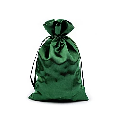 Satin gift pouch 11x17 cm - Dark green (1 Piece)