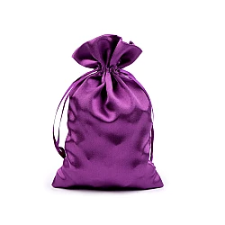 Satin gift pouch 11x17 cm - Dark purple (1 Piece)