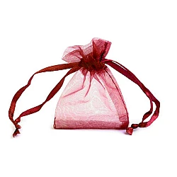 Organza gift bag 4.5x7 cm - Bordeaux (10 Pieces)