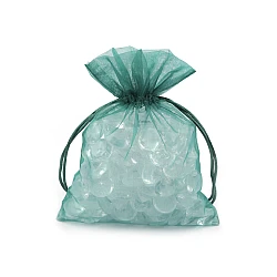 Organza gift bag 13x18 cm - Green (10 Pieces)