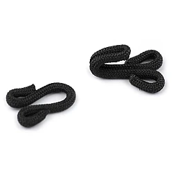 Hook with eye - coated, size 20+20 mm - Black (5 Pairs)