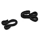 Hook with eye - coated, size 20+20 mm - Black (5 Pairs)