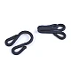 Hook with eye - coated, size 20+20 mm - Black (5 Pairs)
