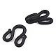 Hook with eye - coated, size 20+20 mm - Black (5 Pairs)
