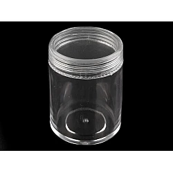 Plastic jar 3.8 x 4.7 cm with lid - Transparent (12 Pieces)