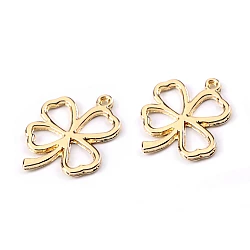 Four-leaf clover charm 20x24 mm - Gold lt. (2 Pieces)
