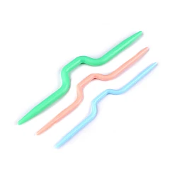 Cable stitch holders curved knit needles 3 pcs - Mix of colors and lengths (1 Set)