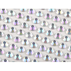 Self adhesive rhinestone crystal stickers ab effect ø6 mm - Crystal ab (1 Card)