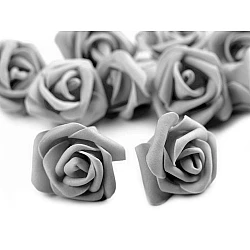 Decorative foam rose ø3-4 cm - Lightgrey (10 Pieces)