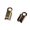 Flat leather crimps 4 mm - Vintage brass (50 Pieces)