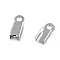 Flat leather crimps 4 mm - Platinum (50 Pieces)
