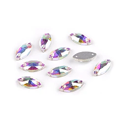 Sew on navette rhinestones - Crystal ab (63 Pieces)