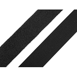 Hook and loop fastener width 20 mm low profile, soft - Black (5 Meters)