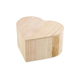 Diy / unfinished wood craft box with lid - Ivory (1 Piece)