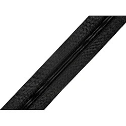 Continuous nylon zipper, no 3, for bx type sliders - Black (200 Meters)
