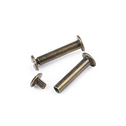 Binding screw posts 12; 16; 20 and 25 mm - Vintage brass (10 Pairs)