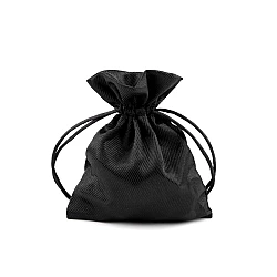 Satin gift pouch bag 9.5x13 cm - Black (1 Piece)