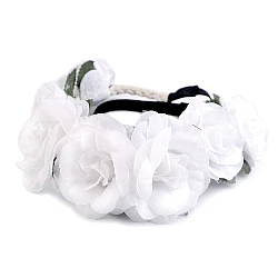 Floral elastic headband - White (1 Piece)