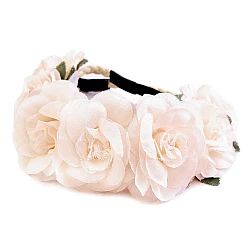 Floral elastic headband - Misty pink (1 Piece)