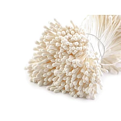 Artificial flower pistils / stamens - Cream lightest (1 Bunch)