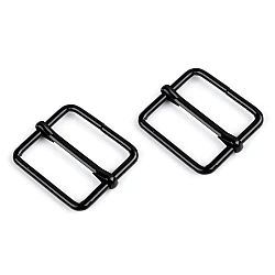 Adjustable slide square buckle width 26 mm - Black varnish (10 Pieces)