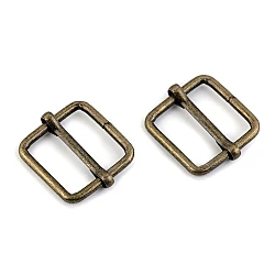 Adjustable slide square buckle width 20 mm - Vintage brass (10 Pieces)