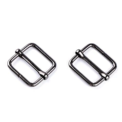 Adjustable slide square buckle width 20 mm - Black nickel (10 Pieces)