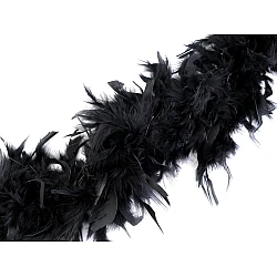 Boa - turkey feathers 90 g length 1.8 m - Black (1 Piece)