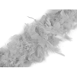 Boa - turkey feathers 90 g length 1.8 m - Very light grey (1 Piece)