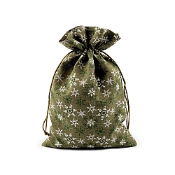 Christmas gift bag snowflakes 20x30 cm - Green (1 Piece)