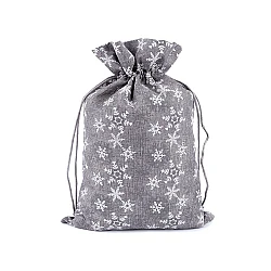 Christmas gift bag snowflakes 20x30 cm - Grey (1 Piece)