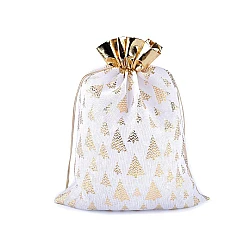 Christmas gift bag 30x40 cm, imitation jute - White (1 Piece)