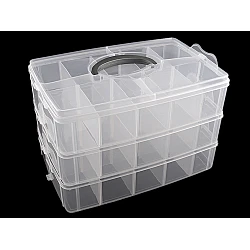 Plastic stackable storage container / box 3-level - Transparent (1 Piece)