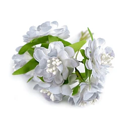 Artificial flower on wire / floral arrangements - Very light grey (6 Pieces)