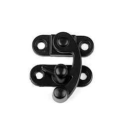 Antique metal lock / catch curved buckle for wooden boxes - Black varnish (1 Set)