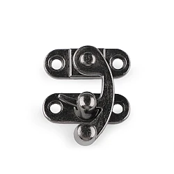Antique metal lock / catch curved buckle for wooden boxes - Black nickel (1 Set)