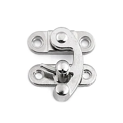 Antique metal lock / catch curved buckle for wooden boxes - Nickel (1 Set)