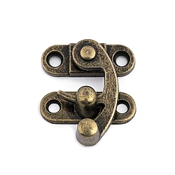 Antique metal lock / catch curved buckle for wooden boxes - Vintage brass (1 Set)