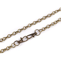Bag / purse metal chain with lobster clasp length 120 cm - Vintage brass (1 Piece)