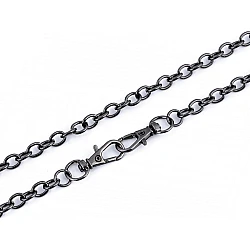 Bag / purse metal chain with lobster clasp length 120 cm - Black nickel (1 Piece)