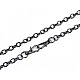 Bag / purse metal chain with lobster clasp length 120 cm - Black nickel (1 Piece)