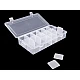 Plastic storage box organizer / case 12.5x23x4 cm - Transparent (1 Piece)